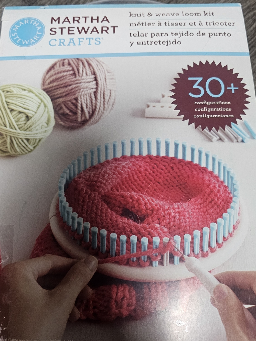 Martha Stewart Crafts Knit & Weave Loom Kit - Pink/Light Blue/White DIY Crochet - Picture 3 of 10